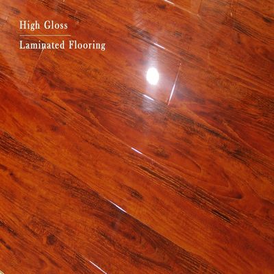 Clique em piso laminado 15mm alto brilhante piso de madeira laminado com almofada anexada