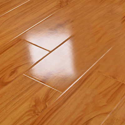 Clique em piso laminado 15mm alto brilhante piso de madeira laminado com almofada anexada