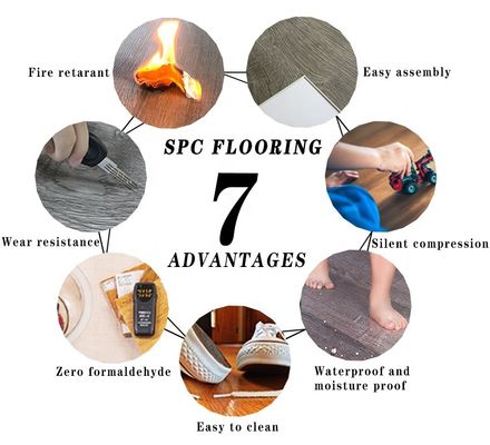 Chapas de revestimento de piso de plástico de 6 mm anti-arranhados para soluções de revestimento de piso de vinil hospitalar
