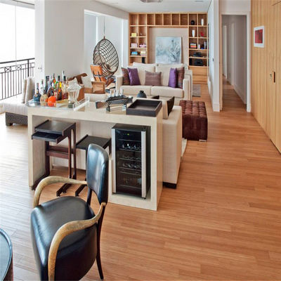 Piso de madeira de bambu sólido de alta densidade com design moderno e cor de café
