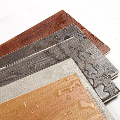 Piso de madeira de hotel cor fácil de instalar 4.0mm comercial de ranhuras veneer de piso SPC