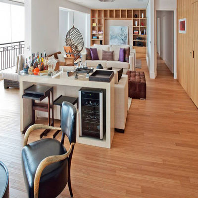 Piso de fibra oca de bambu 100% durável para decoração de tela branca de parquet interior