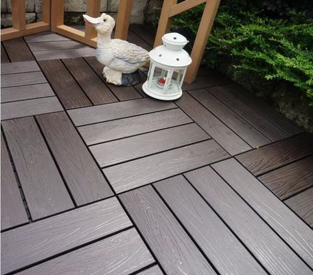 DIY Clique em Bloquear Pavimento Exterior Chapas de piso compostas de madeira e plástico para o chão do jardim