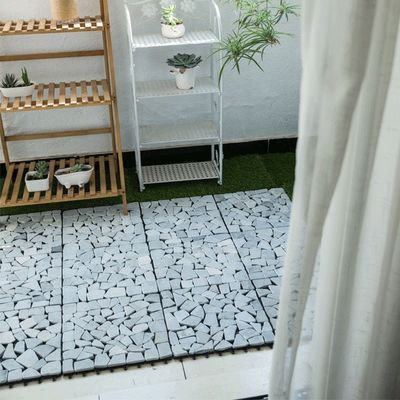Pavimentos de madeira-plástico compostos de jardim, azulejos de pedra de jade, azulejos de pedra natural
