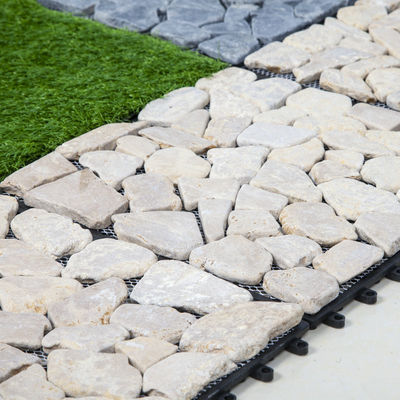 Pavimento exterior personalizado de azulejos de pedra de mármore com plataforma de compensado e moldura de alumínio