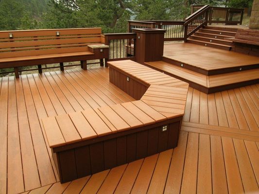 Pavimentos compostos de madeira e plástico para placas de piso à prova de UV e à prova de água em cinza prateado