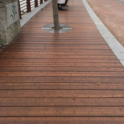 Decking de bambu à prova d'água para grades de jardim e corredores 130mm Largura Distressed Design