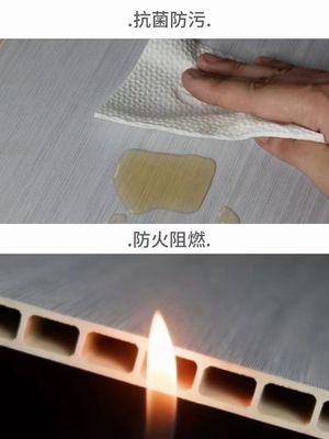 Tecto interior à prova d'água Fibra de bambu PVC Painéis de parede de madeira para decoração de casa de design