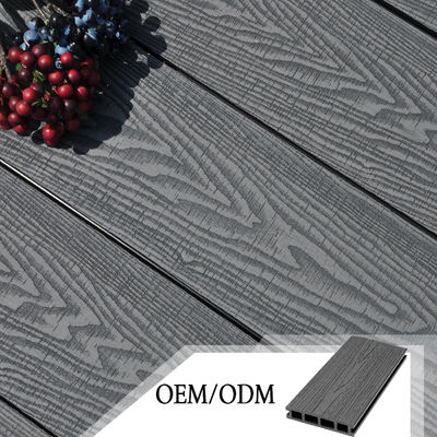 Melhor Piso de núcleo sólido WPC PVC pátios madeira 3D liso em relevo exterior de terraço composto
