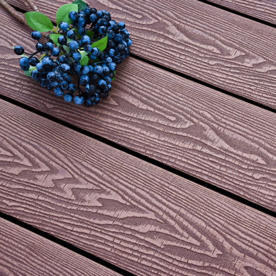 Melhor Piso de núcleo sólido WPC PVC pátios madeira 3D liso em relevo exterior de terraço composto