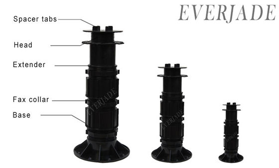 Altura da base do pedestal de plástico do pavimentador ajustável 75-1360 mm para acessórios de piso