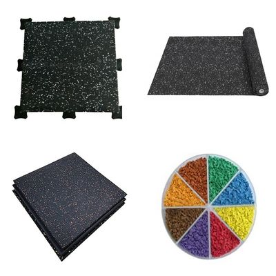 Piso de borracha de entrelaçamento personalizado para absorção de choque 15mm/25mm Gym Flooring Rolls