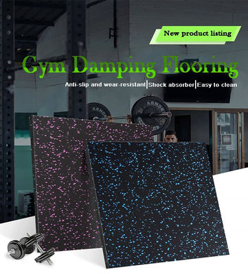 Piso de borracha de entrelaçamento personalizado para absorção de choque 15mm/25mm Gym Flooring Rolls