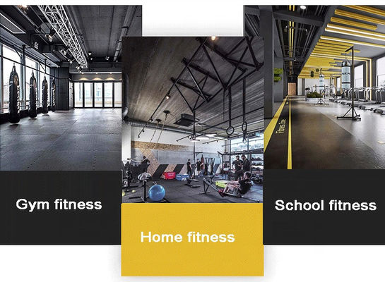 Piso de borracha de entrelaçamento personalizado para absorção de choque 15mm/25mm Gym Flooring Rolls