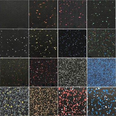 Piso de borracha de entrelaçamento personalizado para absorção de choque 15mm/25mm Gym Flooring Rolls