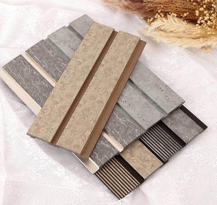 3D Boards Madeira Plástico Composito WPC PVC Painel de parede para decoração de parede interior doméstica
