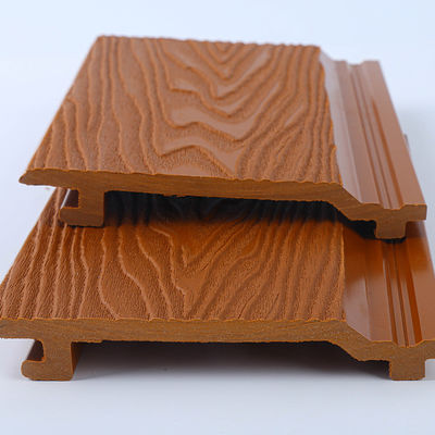Material de decoração de parede exterior Painel WPC com textura de grãos de madeira e superfície de lixação