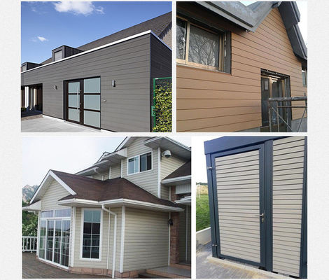 Material de decoração de parede exterior Painel WPC com textura de grãos de madeira e superfície de lixação