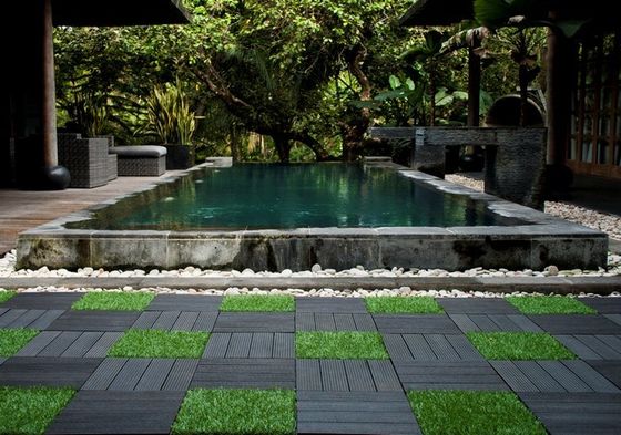 300x300x22/25 mm Tamanho Chapas de piso interligadas com piso composto de madeira e plástico