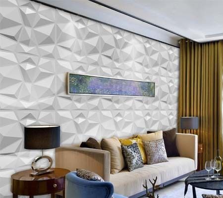 3D Relief Height 22mm High Gloss Peel and Stick Painel de arte de parede de PVC para fundo do sofá