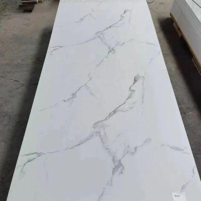 Impressão 3D em preto personalizado PVC Marmo Folha UV para arte moderna Painéis de decoração de parede Interior