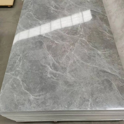 Painel de parede de PVC brilhante e à prova d'água, revestimento de mármore UV de pedra artificial para uso doméstico