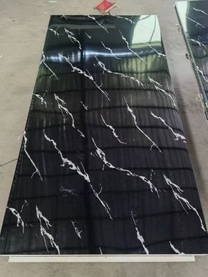 Painel de parede de PVC brilhante e à prova d'água, revestimento de mármore UV de pedra artificial para uso doméstico
